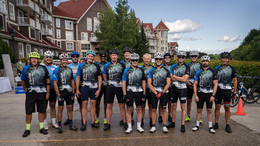 corporate cycling event in blue mountain
