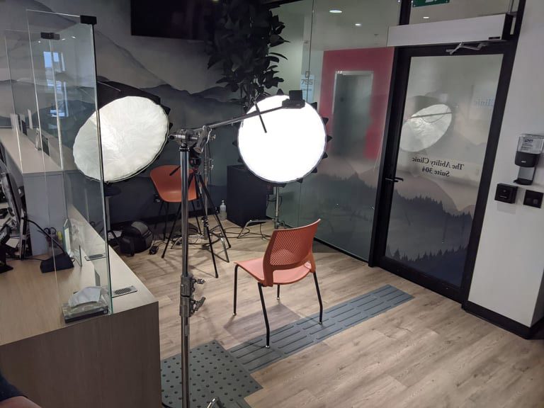 behind the scenes look at our video interview set up