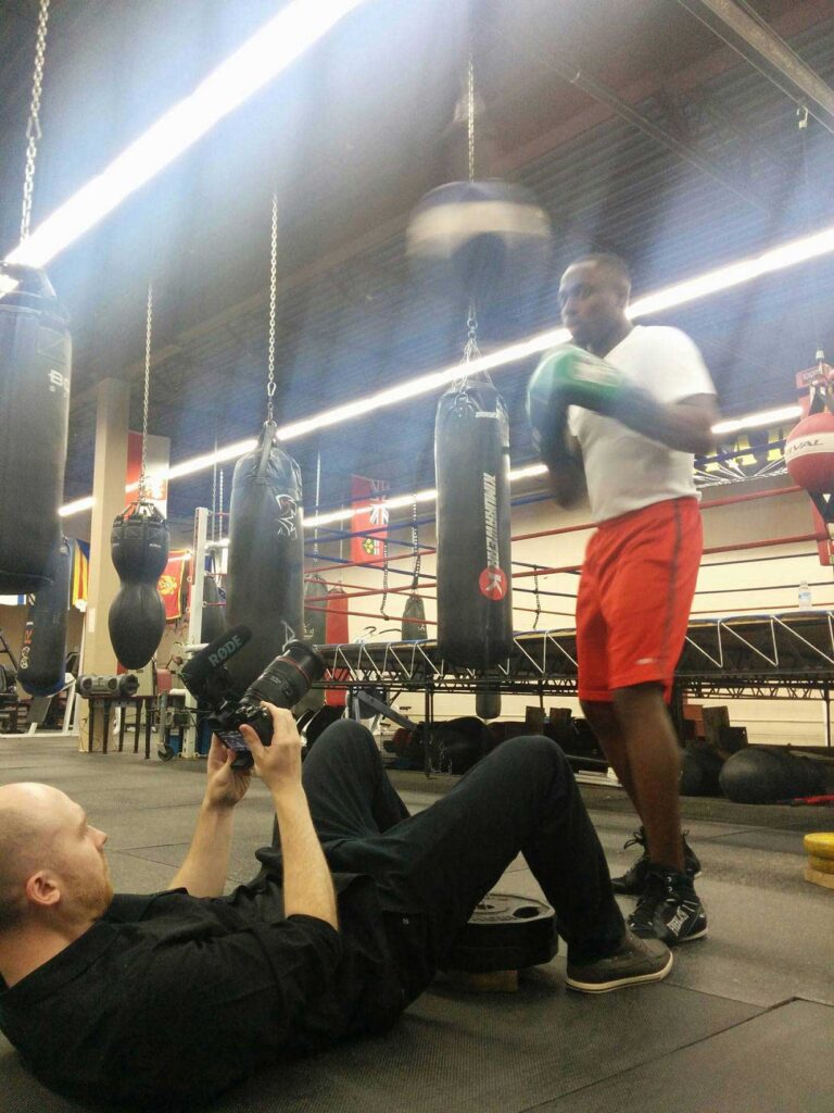 mississauga videographer filming a boxing promo